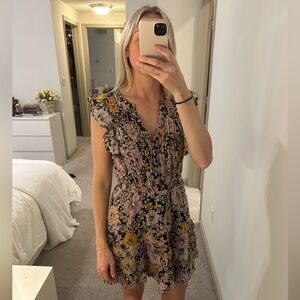 BB Dakota Womens Floral Dress - Black, Pink, Yellow